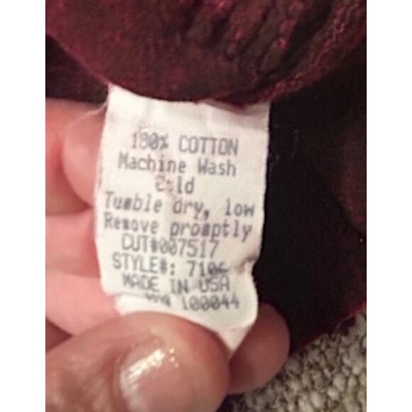 Produce Company Red Acid Wash 100% Cotton Embroidered Shirt Shacket Size S - Picture 7 of 7